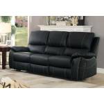 Greeley Double Reclining Sofa - Top Grain Leather Match - Black